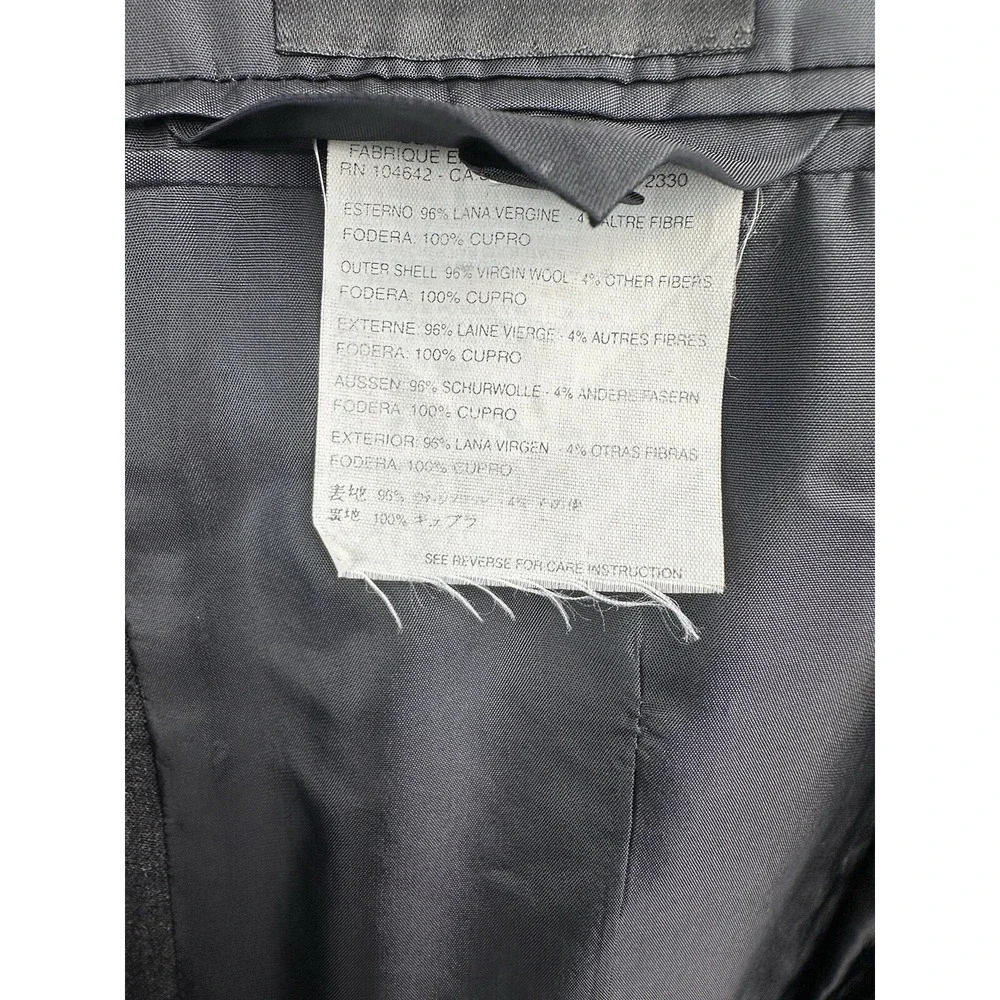 Jil Sander Charcoal Gray Pure Wool Mens Suit 40R Pant 32x29 Tailor Made